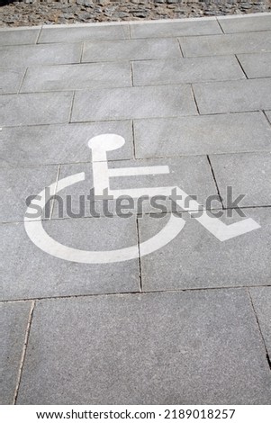 Closeup of Disabled Parking Sign on Diagonal Slant