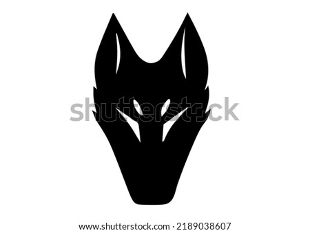 Black, isolated wolf head vector