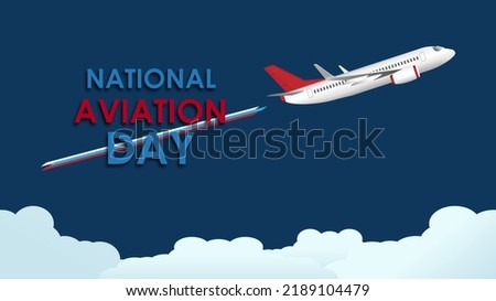 National Aviation Day. Aviation day in United States August 19. Aviation illustration  can use  for banner, poster, greeting card or background. Vector illustration. 
