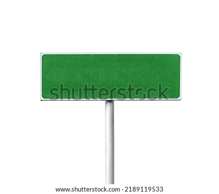 green road sign isolated on white background Royalty-Free Stock Photo #2189119533