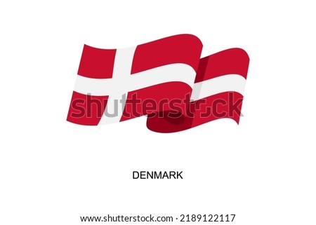 Denmark flag vector. Flag of Denmark on white background. Vector illustration eps10 Royalty-Free Stock Photo #2189122117