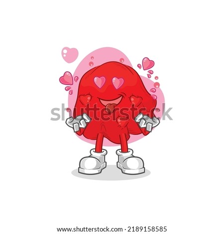 the red cloth fallin love vector. cartoon character