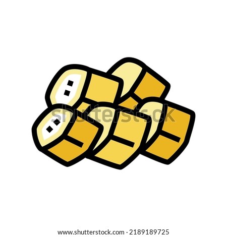 cut banana pieces color icon vector. cut banana pieces sign. isolated symbol illustration