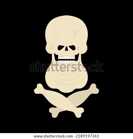 Fat skull. Thick skeleton head. Vector illustration
