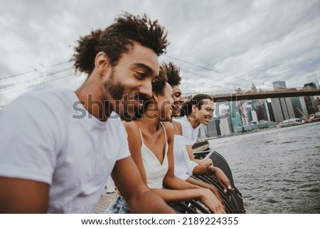 Group of friends spending time togeher in New york city Royalty-Free Stock Photo #2189224355