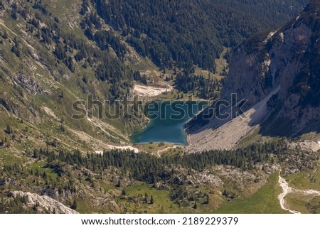 Krn Lake from Top of Mount krn Julian Alps Slovenia