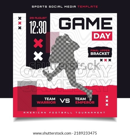American Football sports game day banner flyer for social media post