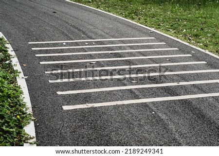 Speed bumps on the asphalt road