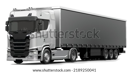Europe truck art design vector template white isolated background Royalty-Free Stock Photo #2189250041