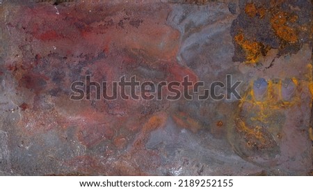 Old aged weathered rusty scratched grunge peeled off orange brown metal steel texture - Rust background