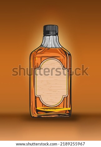 Whiskey bottle concept. Realistic vector illustration