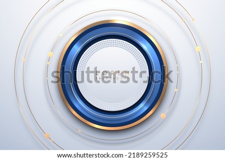 Abstract blue and gold circle template background