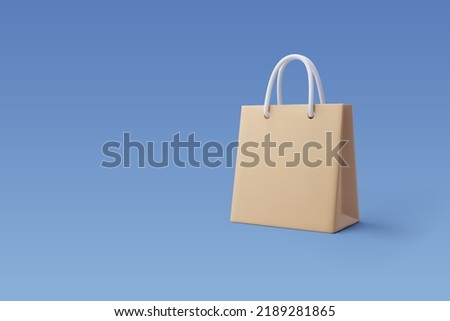 3d Vector Paper Shopping Bag, Shopping Online Concept. Eps 10 Vector. Royalty-Free Stock Photo #2189281865