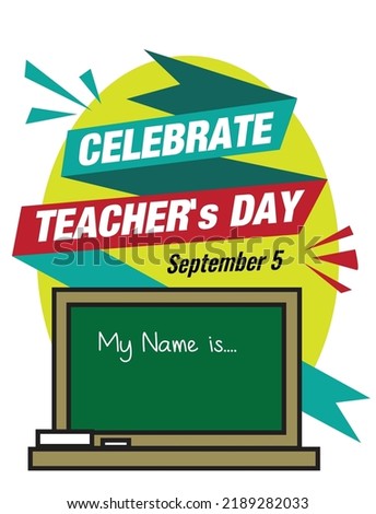Celebrate Teacher's Day concept. Editable Clip Art.