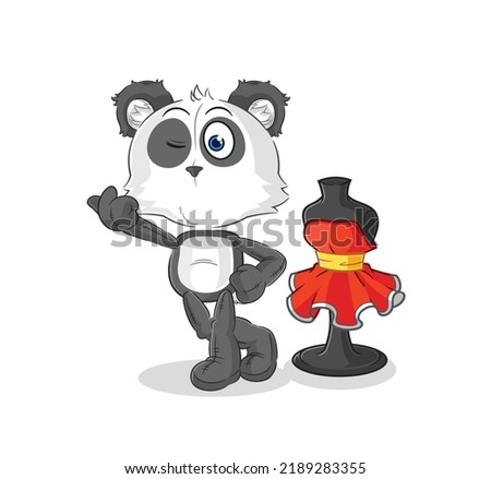 the panda fashion designer vector. cartoon character