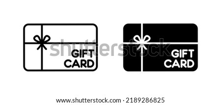 Shopping gift card vector icon. Gift voucher or loyalty card symbol Royalty-Free Stock Photo #2189286825