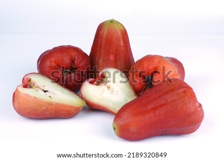 Java apples or Jambu Air (in Indonesian) isolated against white background in studio