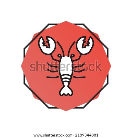 Lobster icon on white background. Vector.
