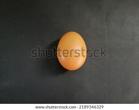 Picture of a chicken egg on a black background.
