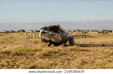 Dungeness, desolate landscapes by the sea Royalty-Free Stock Photo #2189386639