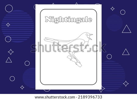 Bird coloring page or books for kids. Vector illustration