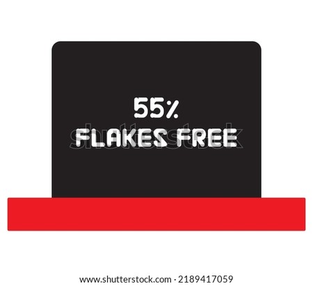55% Flakes Free sign tag warning banner vector art illustration Isolated on White Background in various color