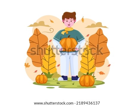 Illustration A Children Picking A Pumpkin In The Farm When Autumn.
Cartoon Illustration Autumn.
Kids Holding Pumpkin.
Can be used for greeting cards, postcards, web, social media, posters, etc