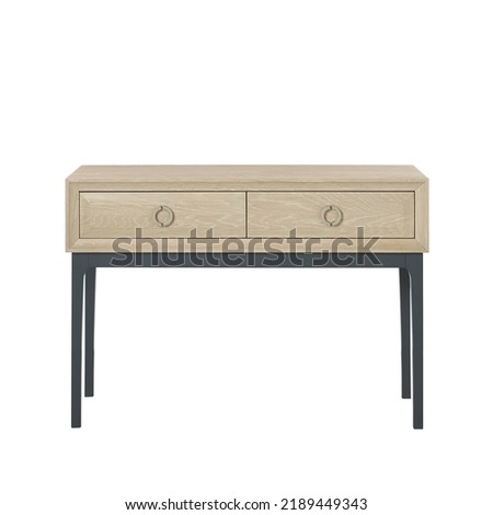The console table isolated on the white background