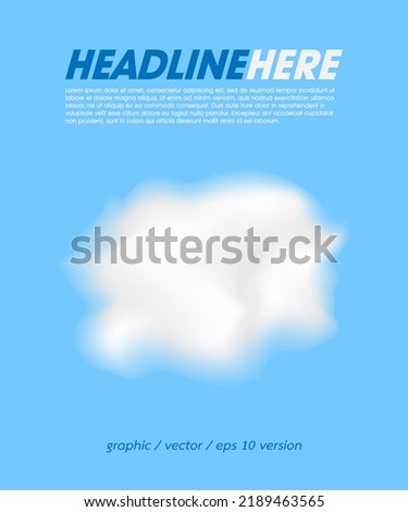 A single cloud in the blue sky for decoration graphic