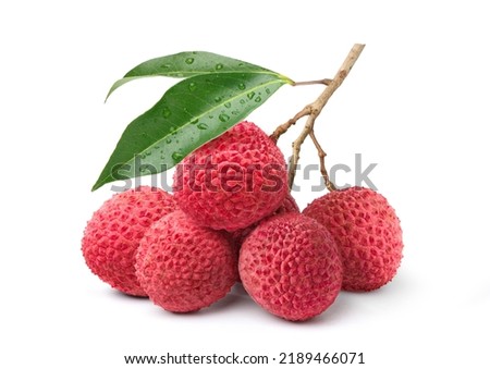 Fresh Lychee isolate on white background. Clipping path. Royalty-Free Stock Photo #2189466071