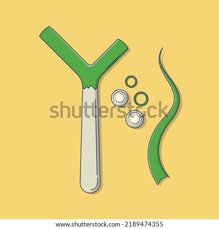 Spring Onion Vector Icon Illustration with Outline for Design Element, Clip Art, Web, Landing page, Sticker, Banner. Flat Cartoon Style