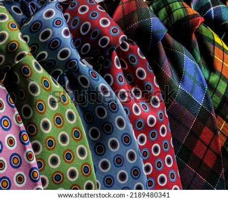 Different types of neckties ties.