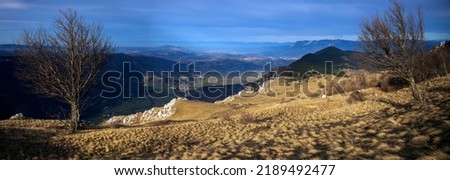 Vipava valley from Nanos in Winter Morning Lights and Shadows - Slovenia