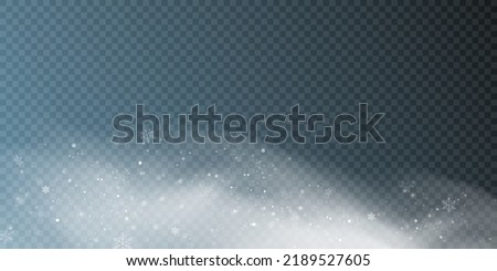 The effect of a winter blizzard. Snow top background. Template for wallpapers, web pages, posters. Snowstorm concept. Royalty-Free Stock Photo #2189527605
