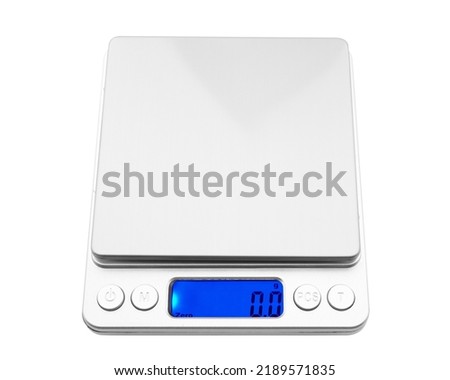 Portable electronic scale isolated on a white background Royalty-Free Stock Photo #2189571835