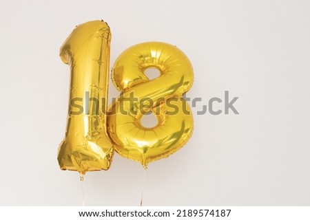 Golden numbers 18. Birthday concept