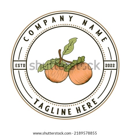 vintage orchard logo design. vector