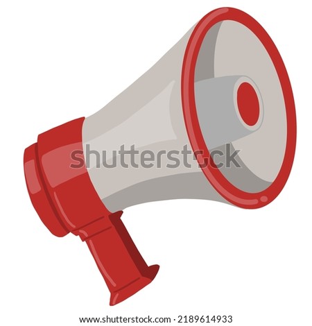 handheld megaphone isolated on white background with clipping path. graphic of bullhorn object in cartoon style. megaphone for amplifying the voice for protests rallies or public speaking. 