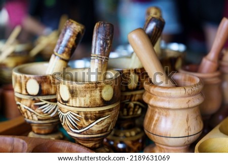 handcrafted objects produced by indigenous people. indigenous culture Royalty-Free Stock Photo #2189631069