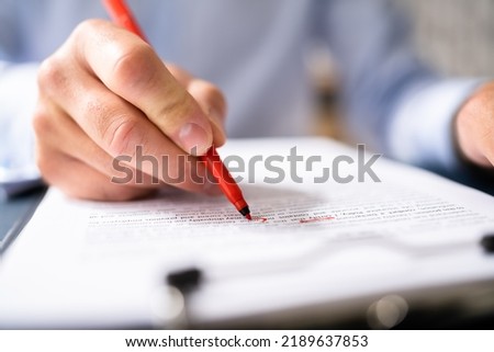 Correcting Spell And Grammar Mistake. Proofread Script Royalty-Free Stock Photo #2189637853