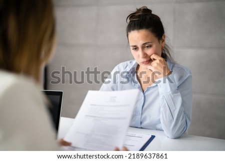 Dissatisfied Worker Job Interview First Impression Mistake. Unsuccessful Candidate Royalty-Free Stock Photo #2189637861