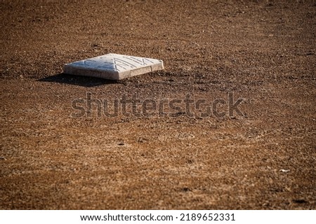 Close-up of base on softball and baseball field