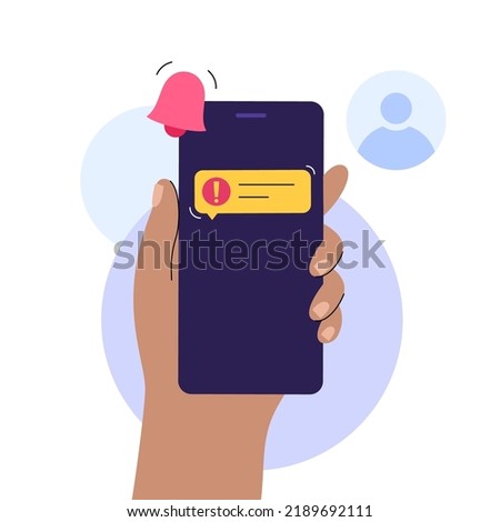 Wrong password concept. Access denied. Personal data protection on the internet. Warning message on the smartphone. Incorrect data entering. Trying to enter to private account vector illustration. Royalty-Free Stock Photo #2189692111