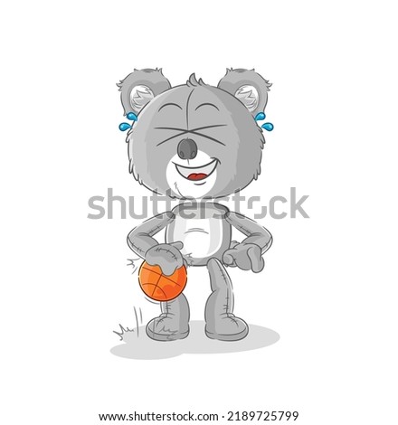 the koala dribble basketball character. cartoon mascot vector