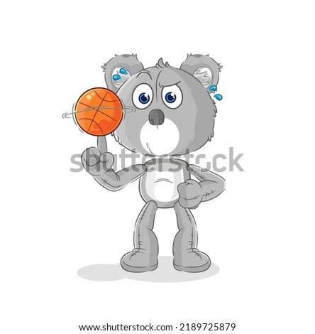 the koala playing basket ball mascot. cartoon vector