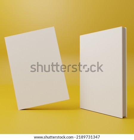 
Hardcover book template, two blank books mockup standing upright slightly tilted for design purposes, 3d rendering Royalty-Free Stock Photo #2189731347