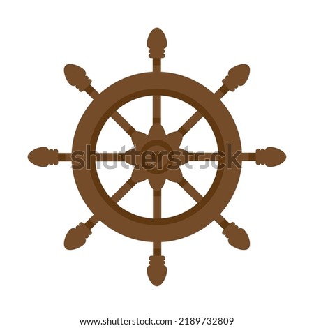 ship rudder nautical retro icon