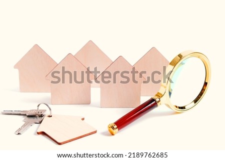 Concept on white background buying and selling housing, mortgages and renting house or apartment