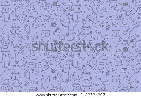 	
Seamless pattern with Cute cat.