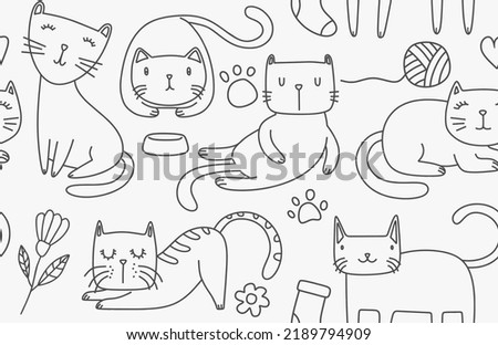 	
Seamless pattern with Cute cat.